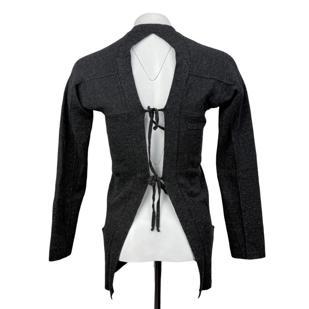 JEAN PAUL GAULTIER Vintage Virgin Wool Button Front Rear Tie Cardigan Size Small